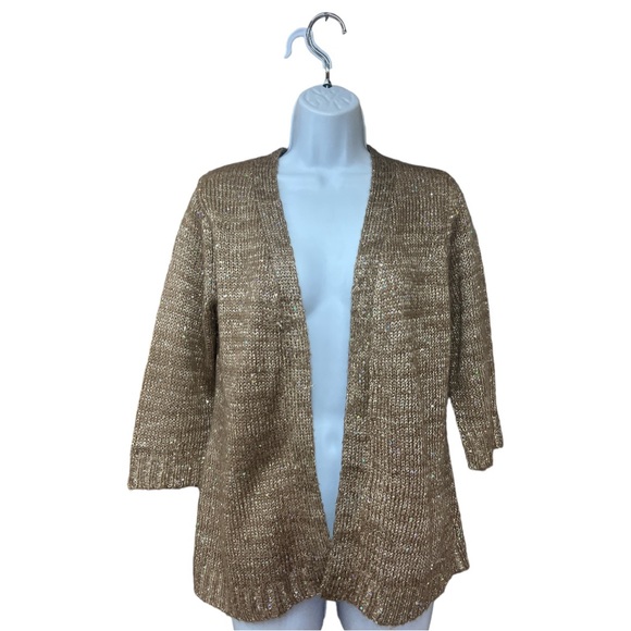 SzPM NY Collection Sequined Open Front Sweater - Picture 2 of 7